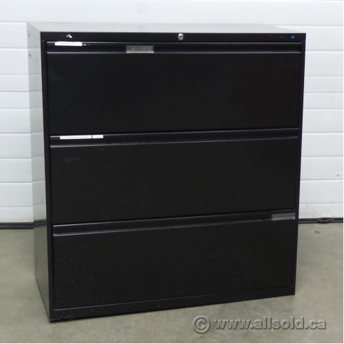 Meridian Black 3 Drawer Lateral File Locking Allsold.ca